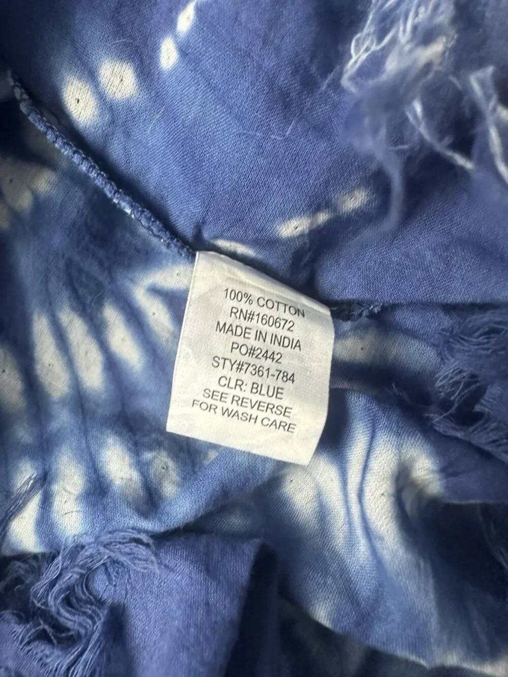 Blue Island Tie Dye Halter Dress Cover Up L Large Cotton Smocked High Low Boho